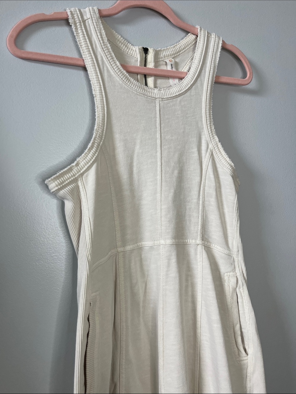 Anthropologie Daily Practice wide-leg jumpsuit white sleeveless drawstring - Picture 6 of 12